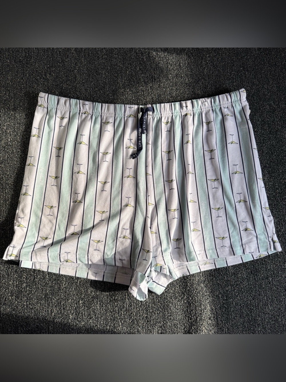 Life is Good Sleep Martini Print Pajama Shorts Women’s Size XL